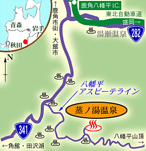 蒸ノ湯への地図